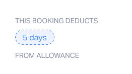 This booking deducts from allowance